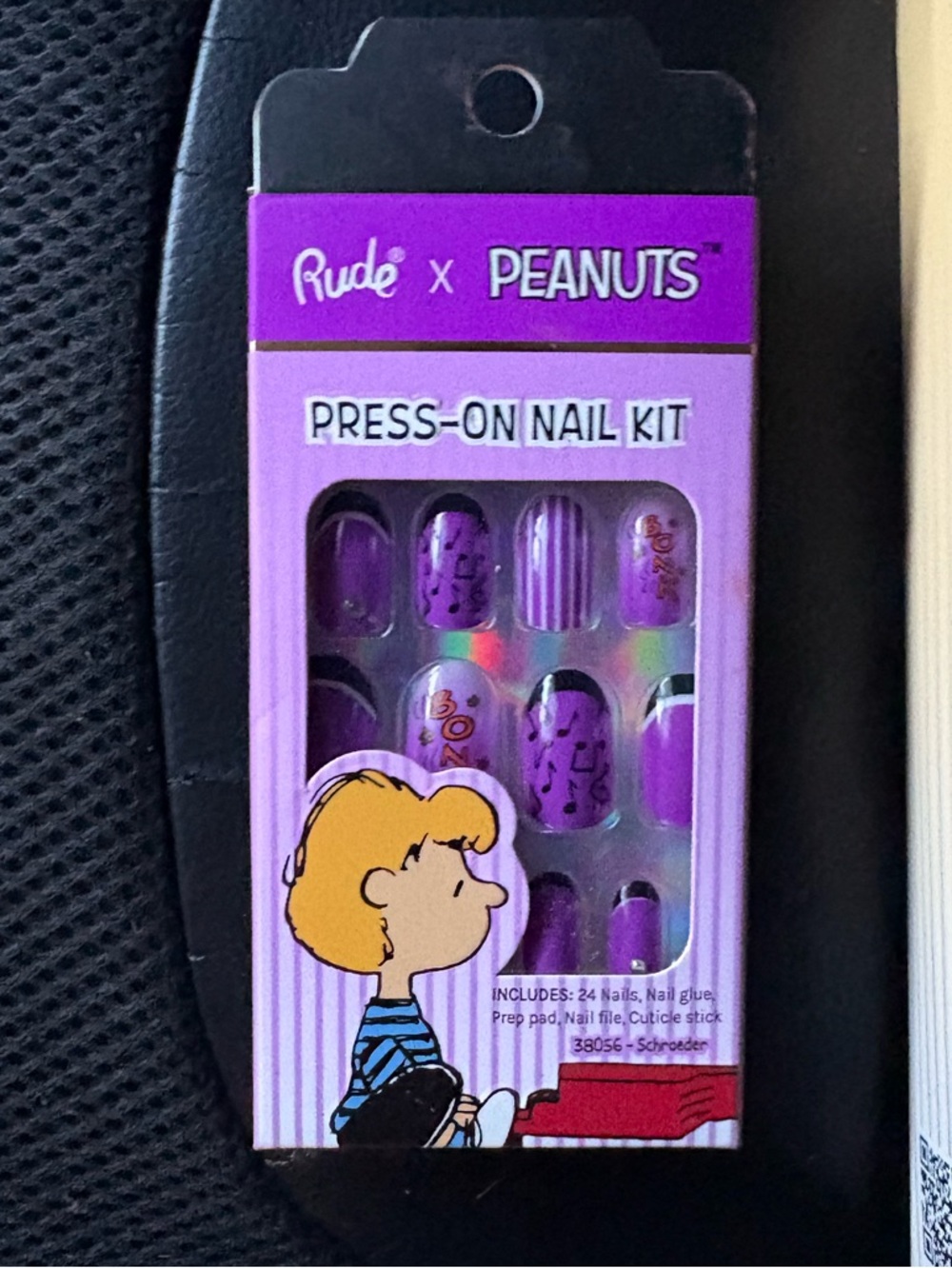 RUDE Purple Schroeder Peanuts Press-On Nail Kit